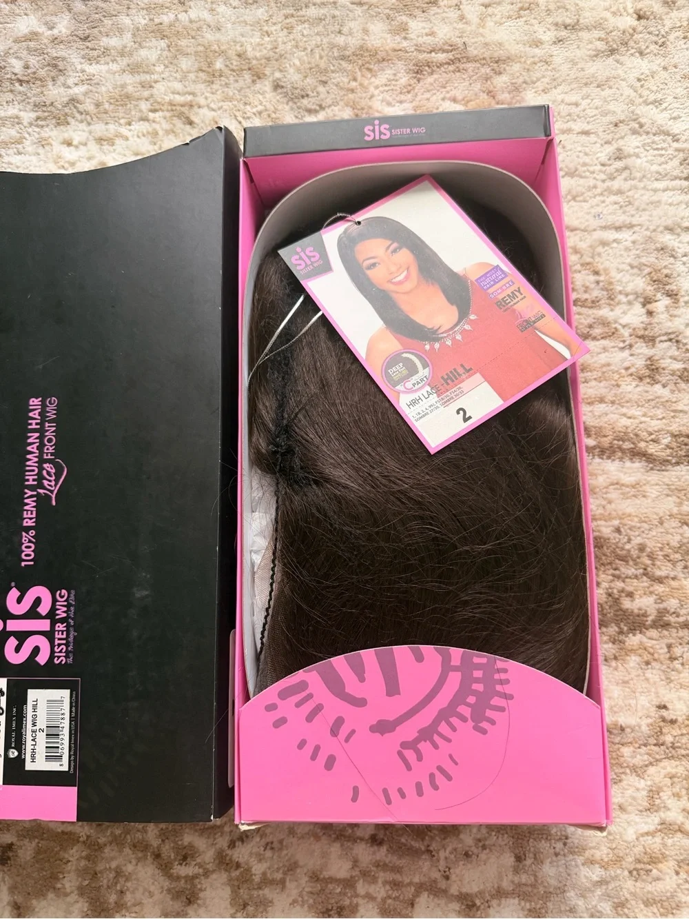 Remy Human Hair Lace Front Wig - Natural Dark Brown (Color 2)